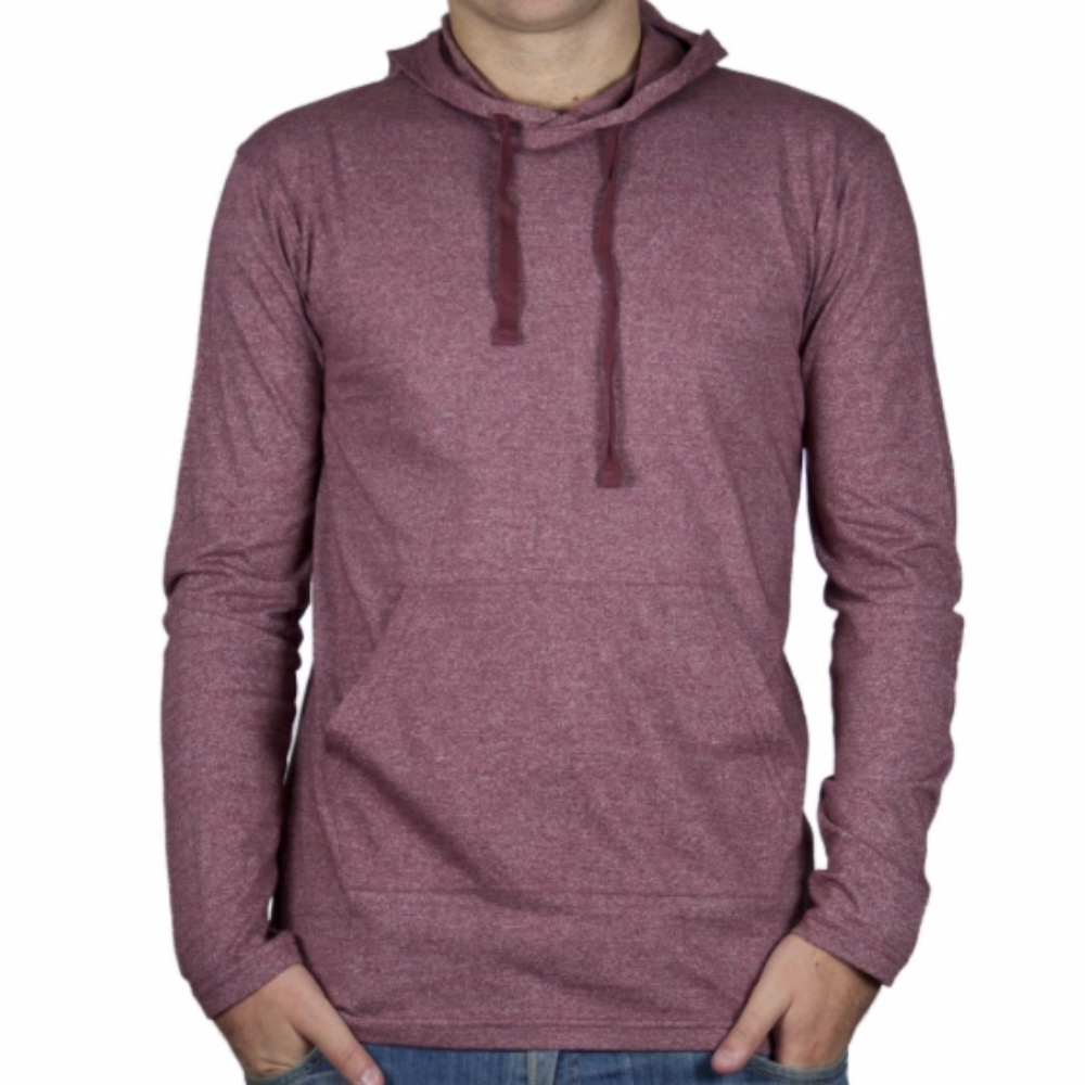 Straight Faded Men's Burgundy Pocket Hoodie Shirt